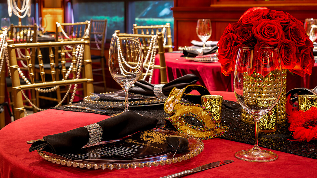 Flemings Themed Event Table Setting