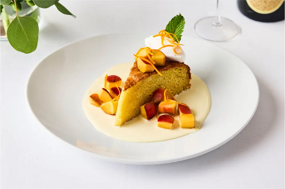 Course Three: Brown Butter Peach Olive Oil Cake