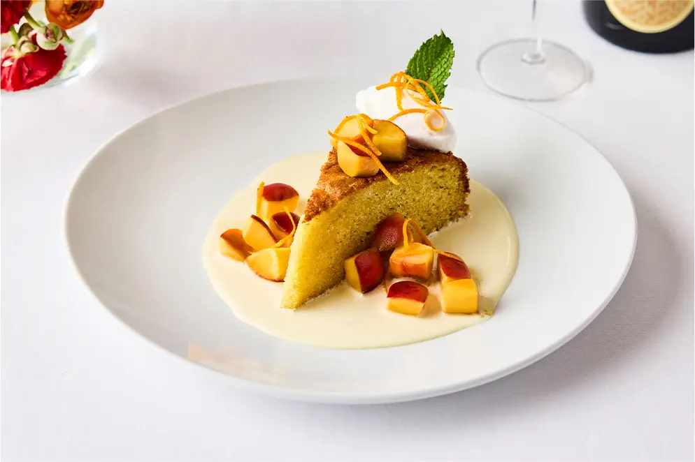 Course Four: Brown Butter Peach Olive Oil Cake