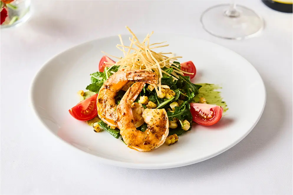 Course One: Smoked Chili Shrimp Salad